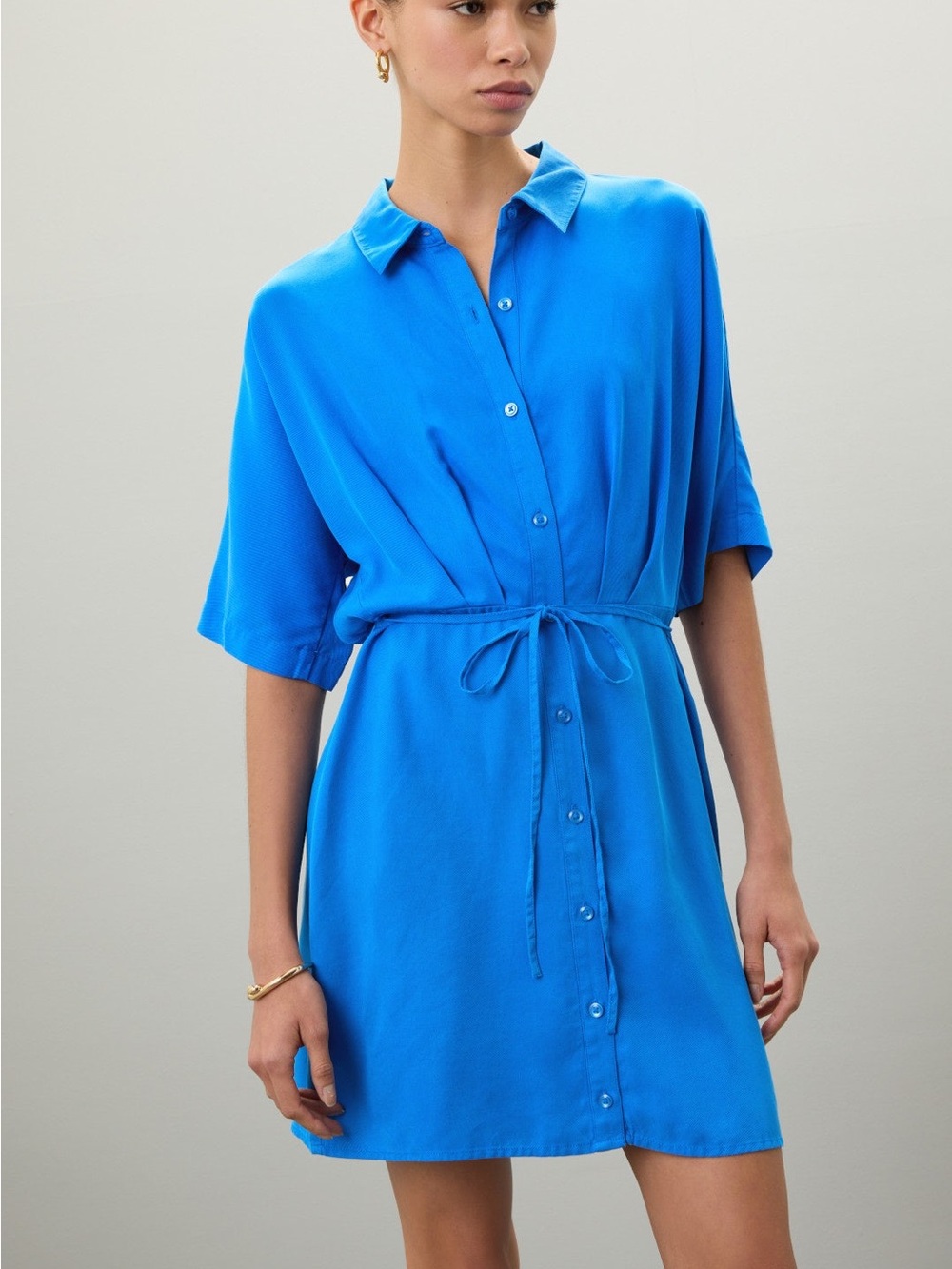 Thakoon Tie-Waist Mini Shirt Dress